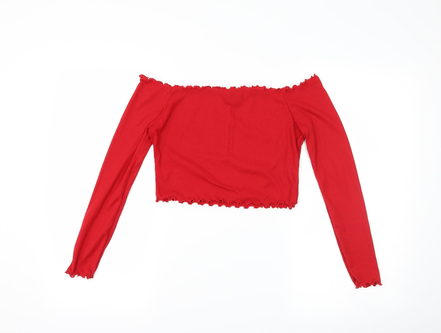 PRETTYLITTLETHING Womens Red   Cropped T-Shirt Size 10