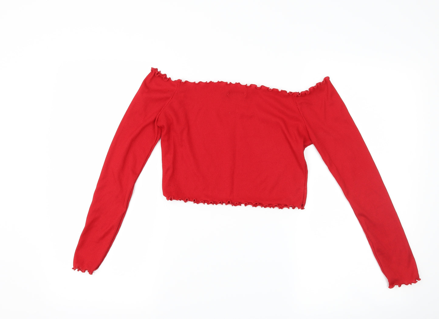 PRETTYLITTLETHING Womens Red   Cropped T-Shirt Size 10