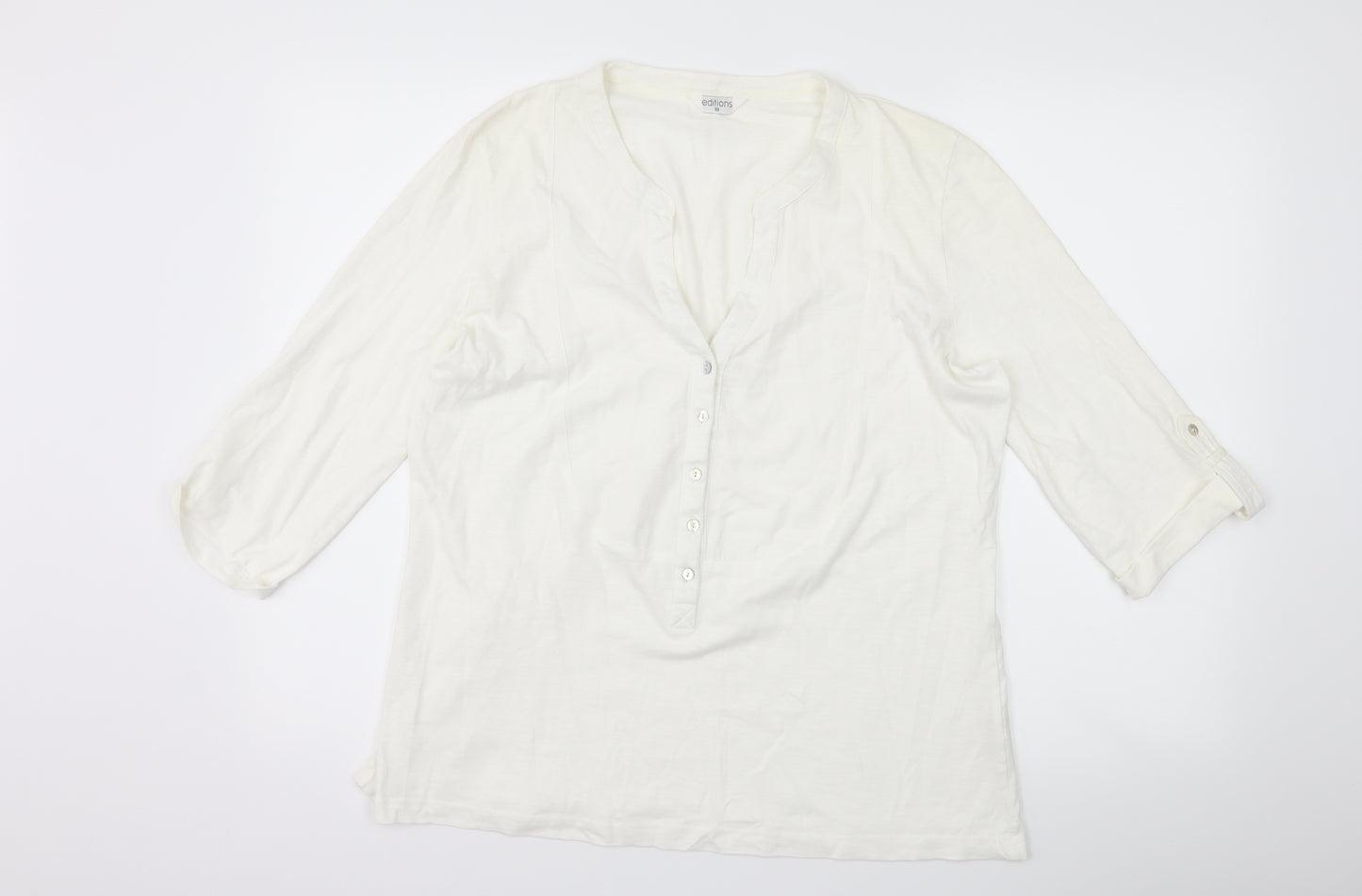 Editions Womens White   Basic Blouse Size 18