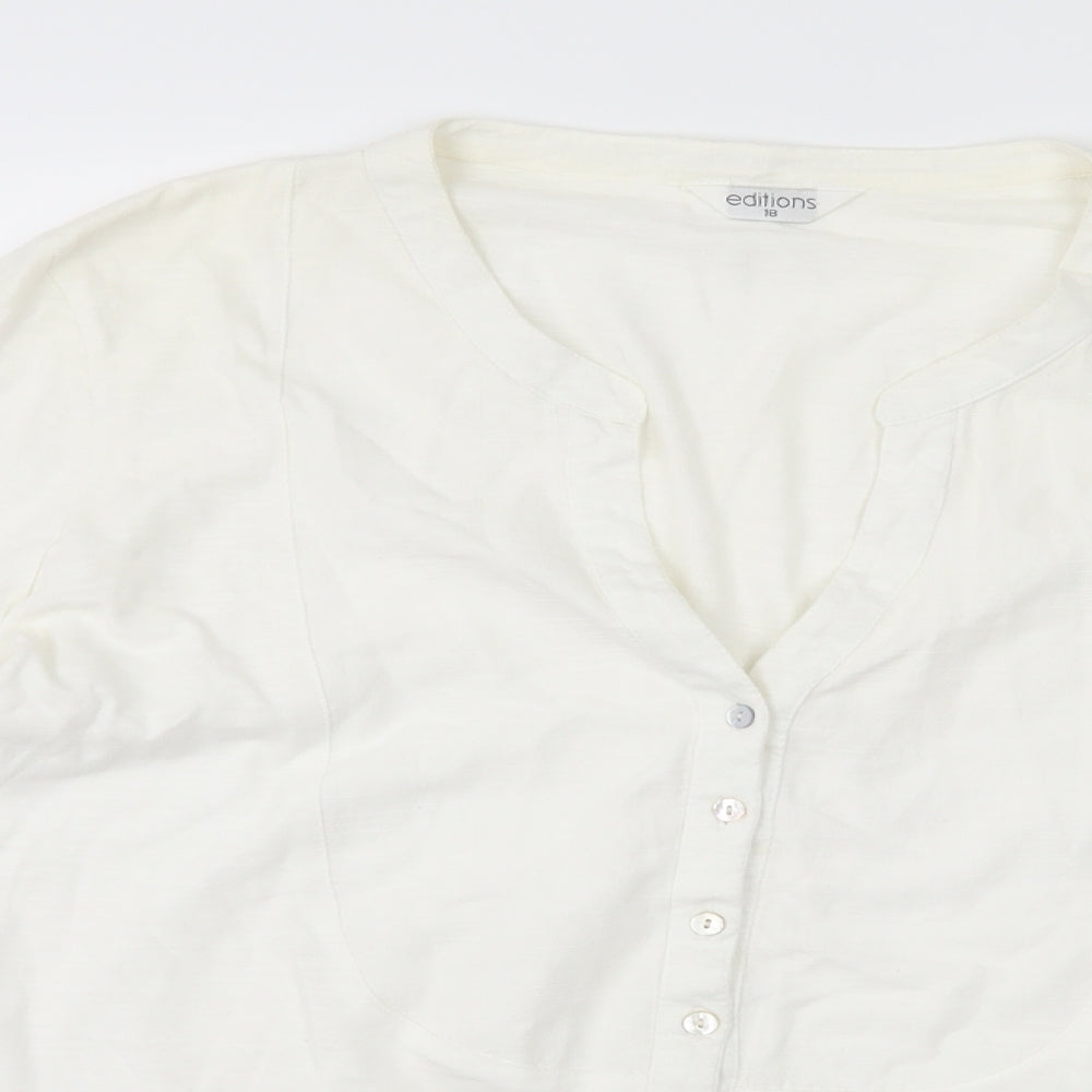 Editions Womens White   Basic Blouse Size 18