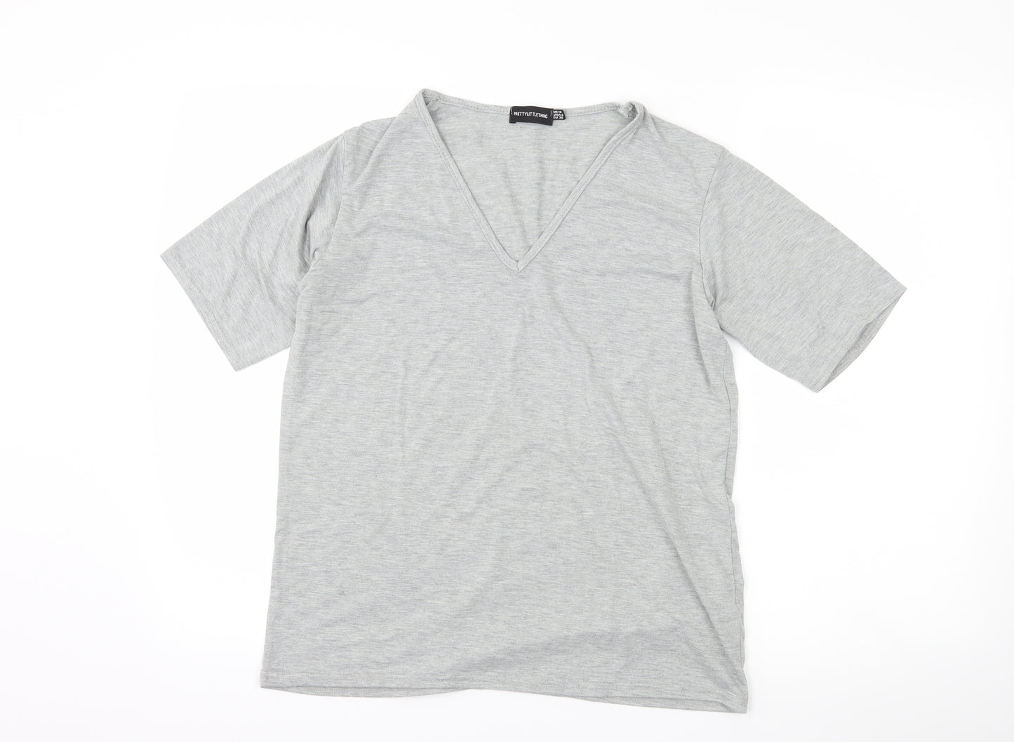PRETTYLITTLETHING Womens Grey   Basic T-Shirt Size 10
