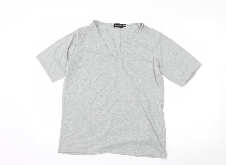 PRETTYLITTLETHING Womens Grey   Basic T-Shirt Size 10