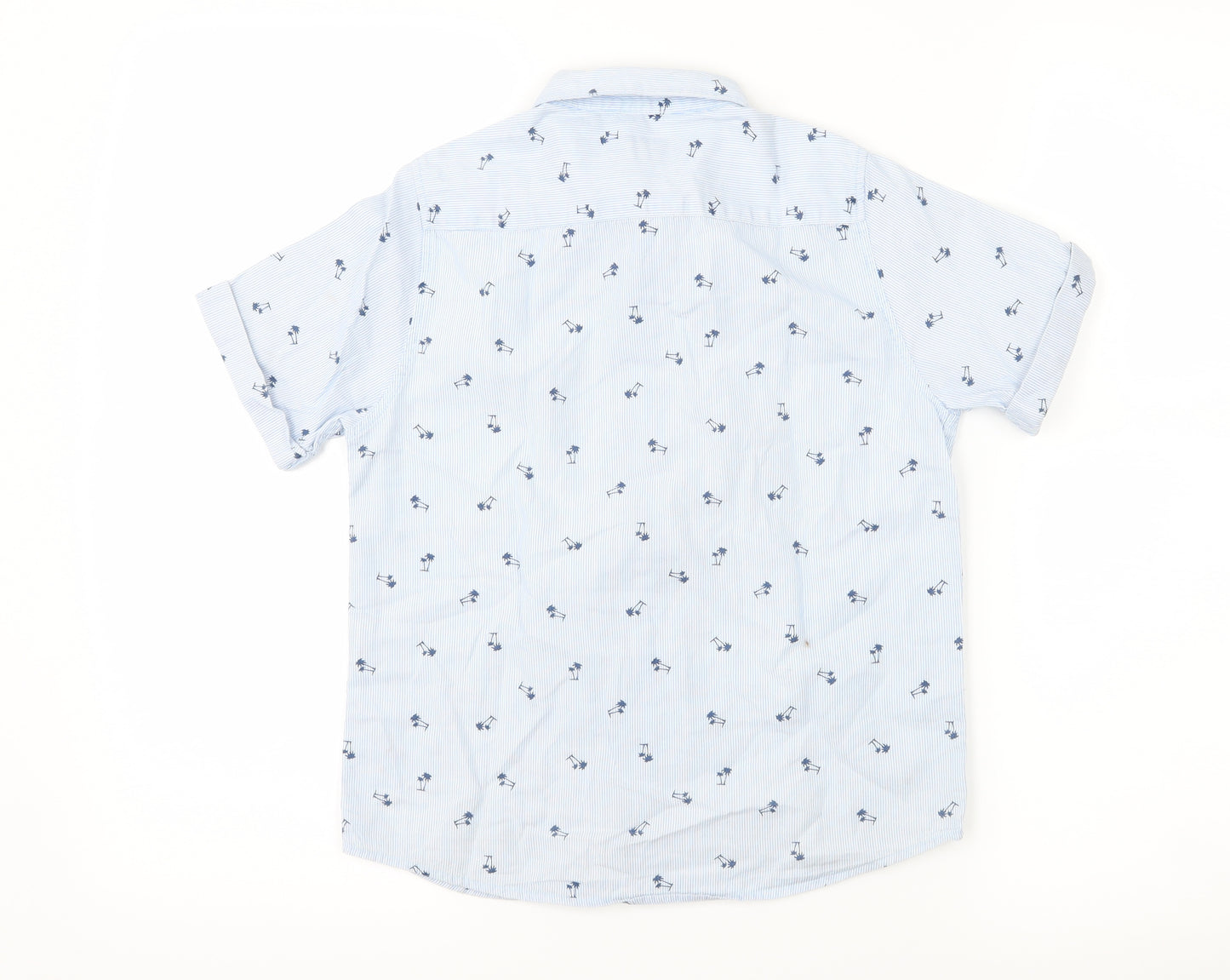 Zara Boys Blue Spotted  Basic Button-Up Size 8 Years  - Palm Tree
