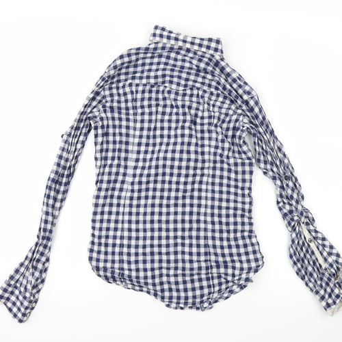 Gap Womens Blue Check  Basic Button-Up Size XS