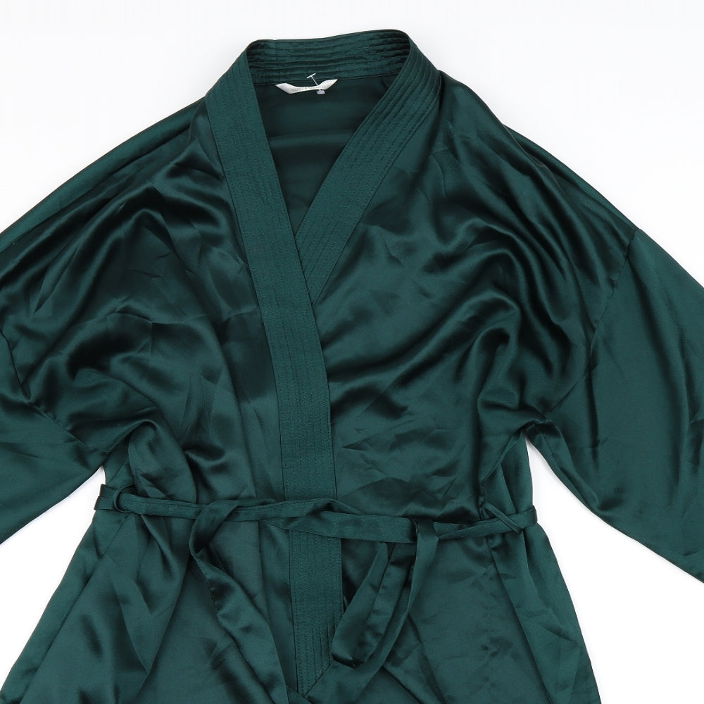 Marks and Spencer Womens Green Solid  Kimono Robe Size 12