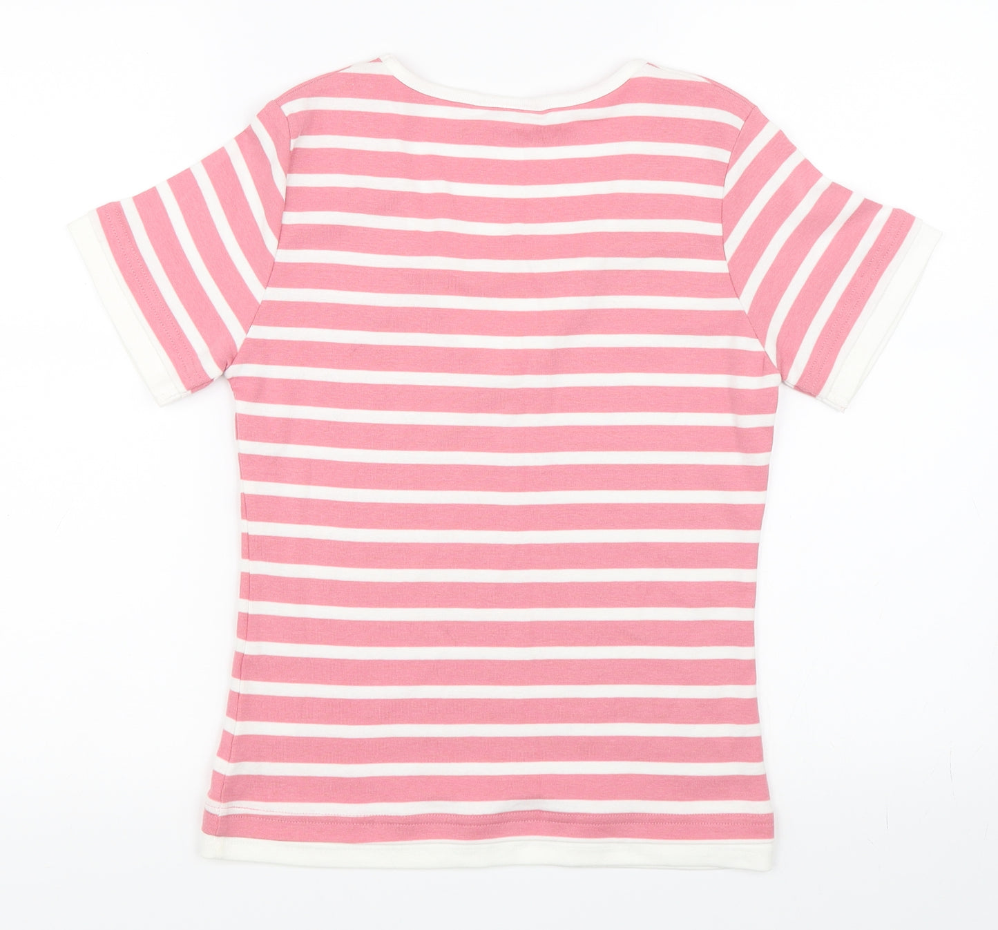 Alibi Womens Pink Striped  Basic T-Shirt Size S