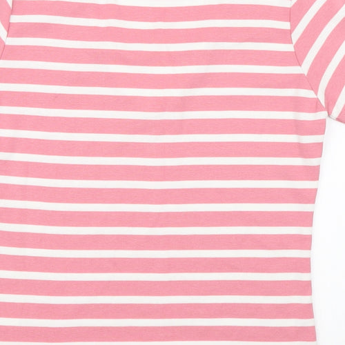 Alibi Womens Pink Striped  Basic T-Shirt Size S