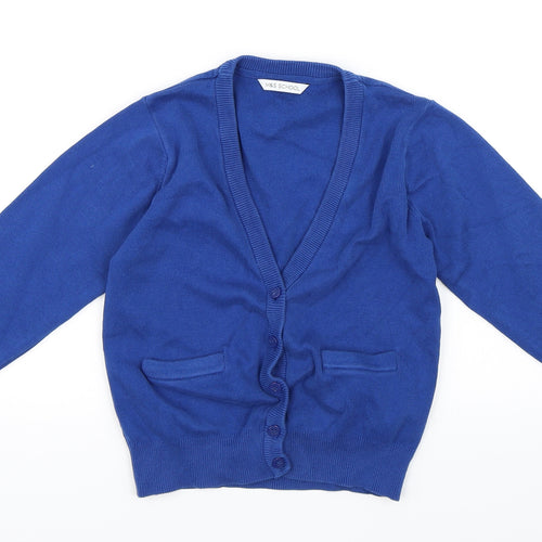 Marks and Spencer Girls Blue   Cardigan Jumper Size 7 Years  - M&S School