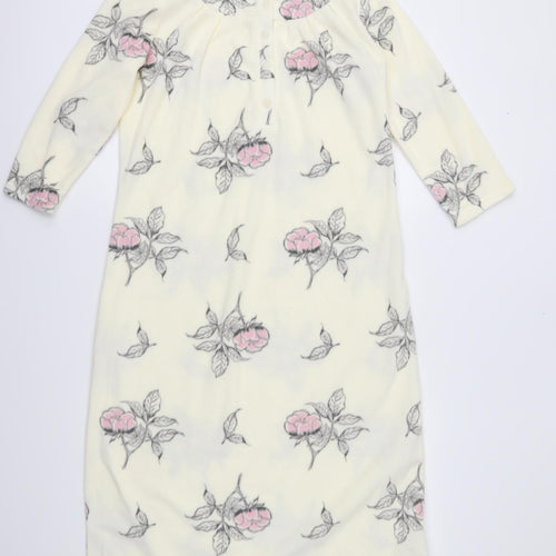 Pretty Secrets Womens White Floral  Top Nightshirt Size 8