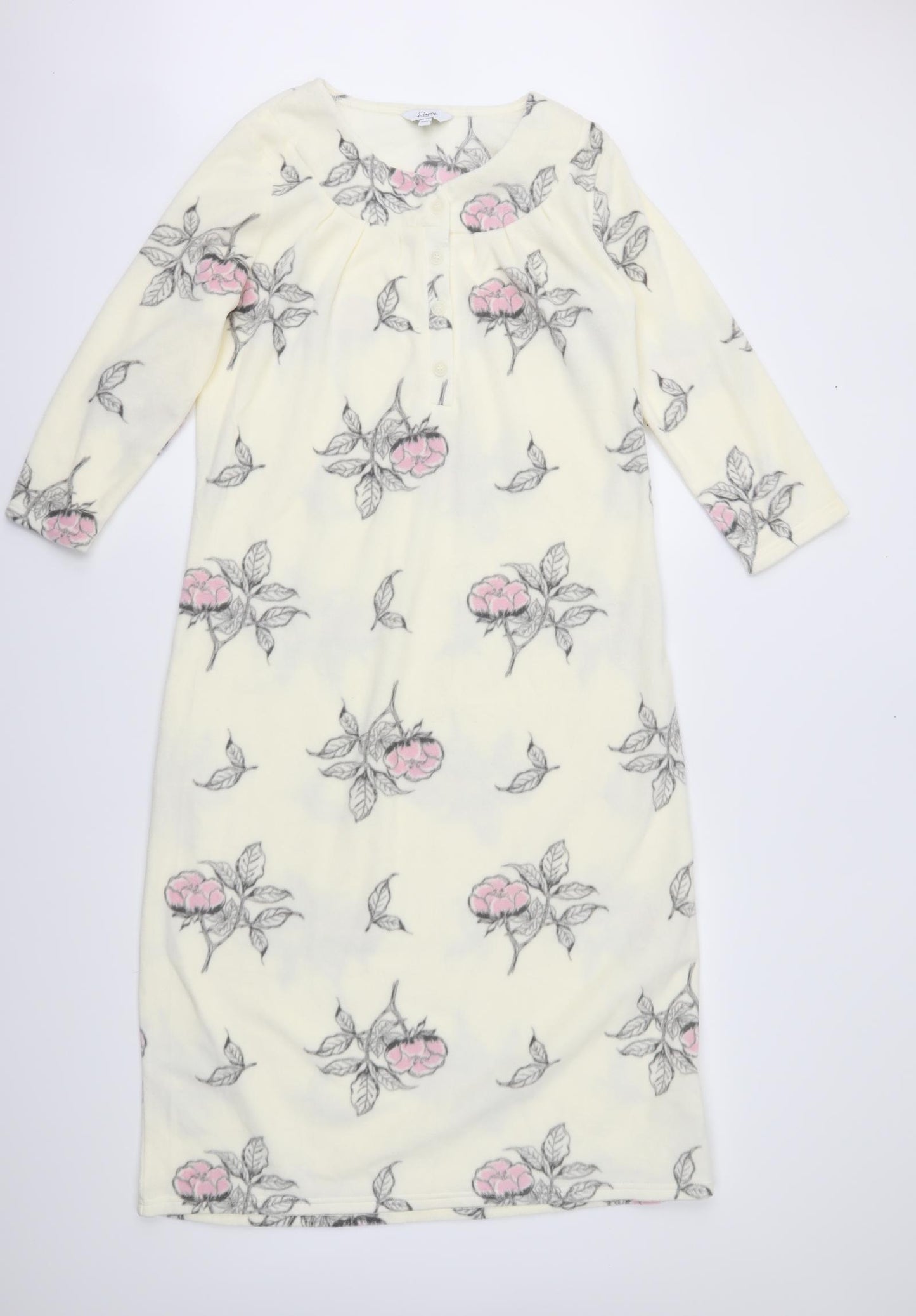 Pretty Secrets Womens White Floral  Top Nightshirt Size 8