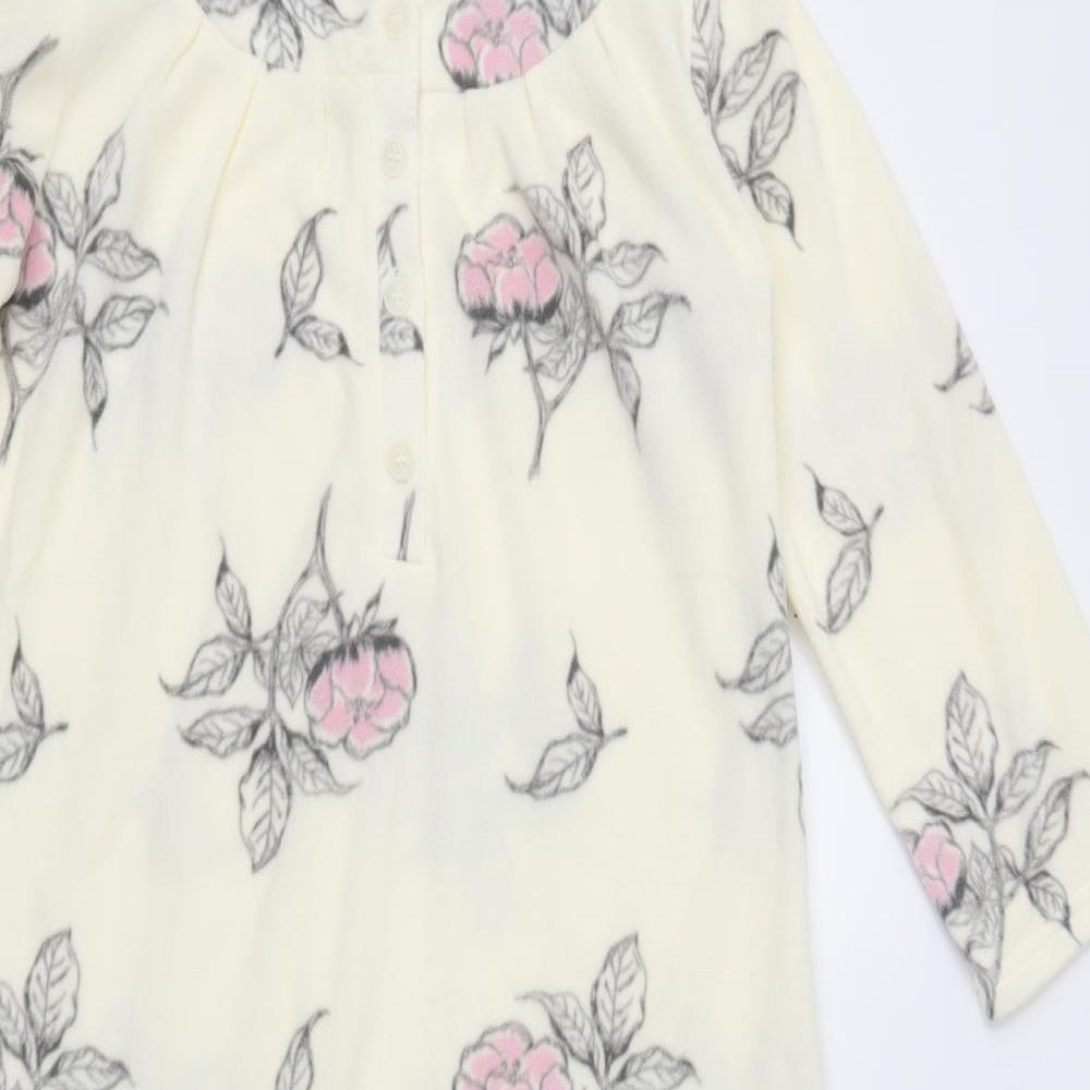 Pretty Secrets Womens White Floral  Top Nightshirt Size 8