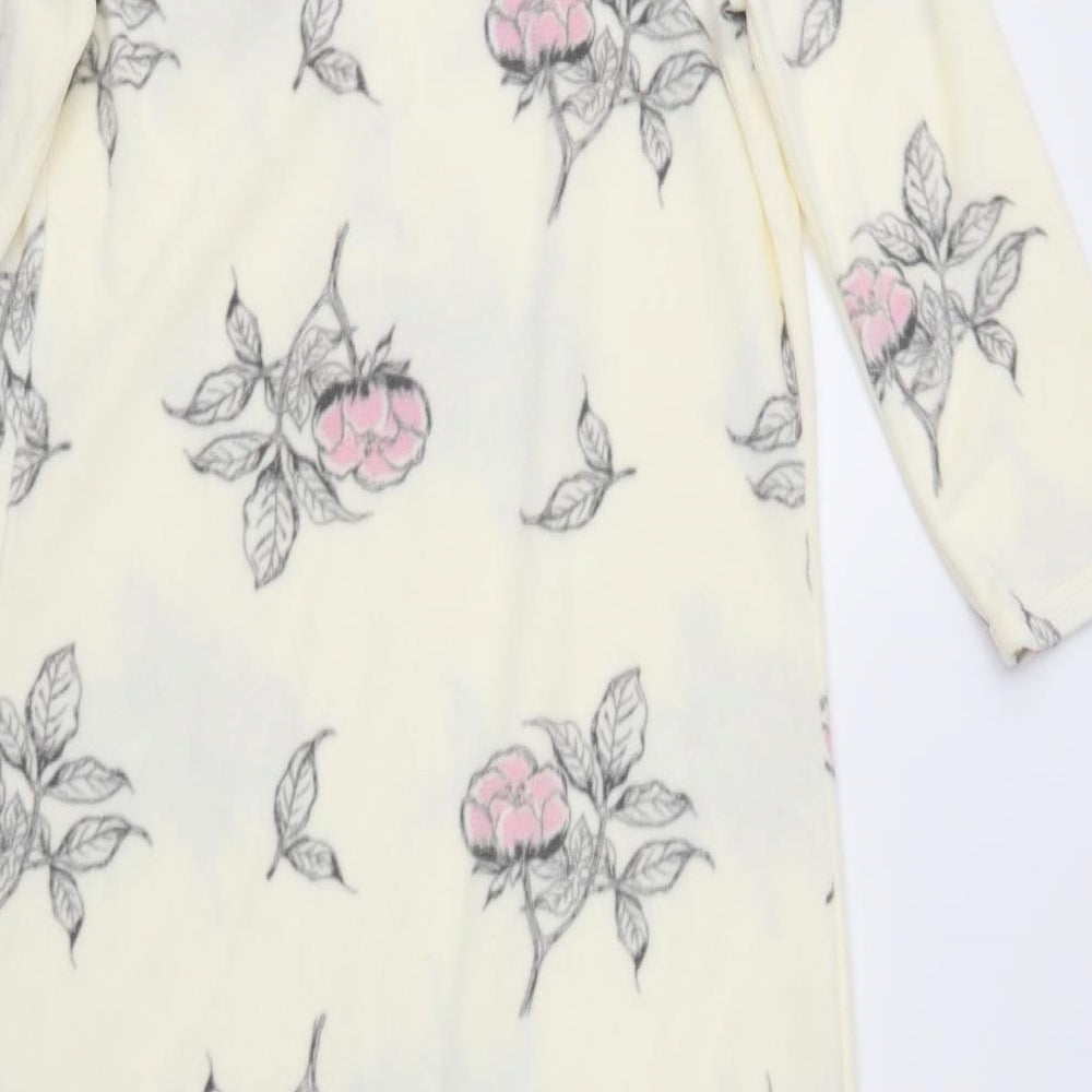 Pretty Secrets Womens White Floral  Top Nightshirt Size 8