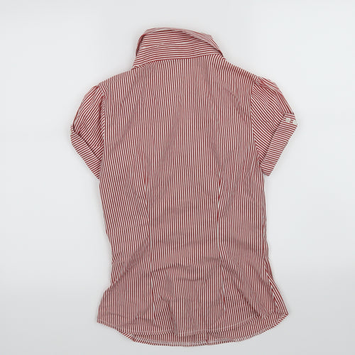 H&M Womens Red Striped  Basic Button-Up Size S