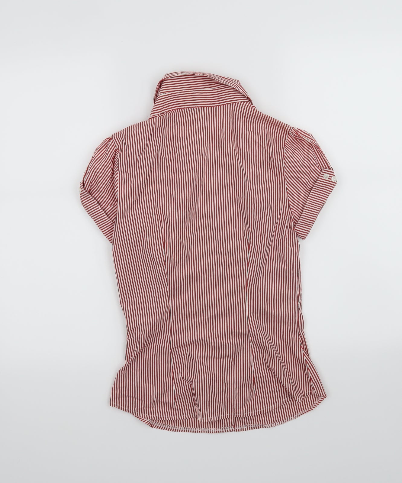 H&M Womens Red Striped  Basic Button-Up Size S