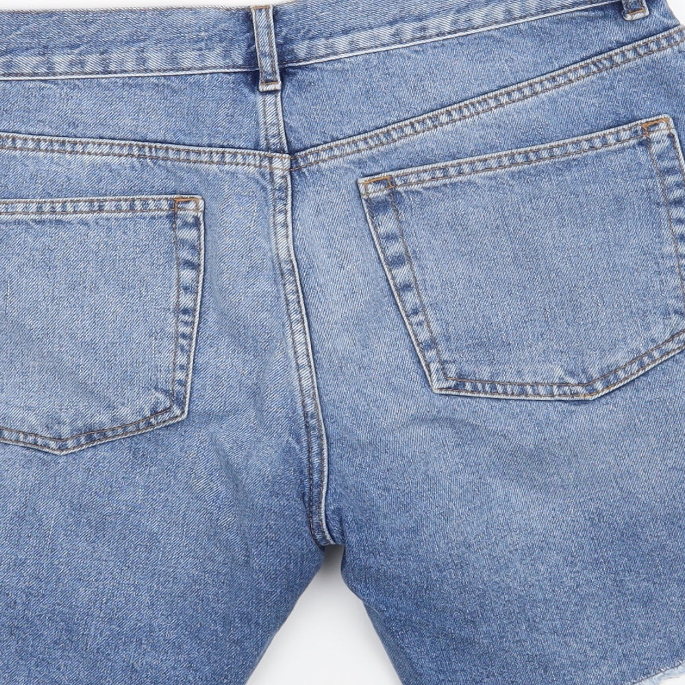 Denim & Co. Womens Blue   Boyfriend Shorts Size 14