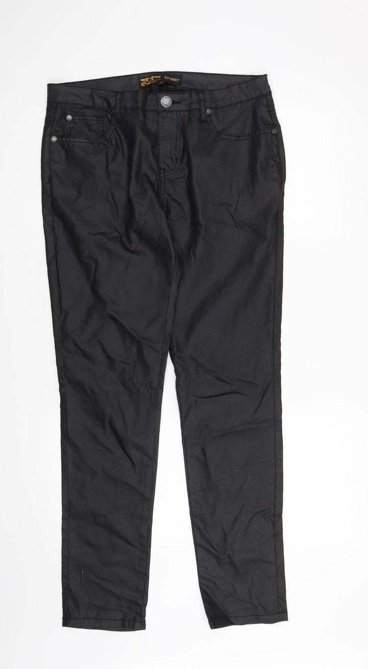 24/7 Authentic Denim Womens Black   Skinny Jeans Size 12 L29 in