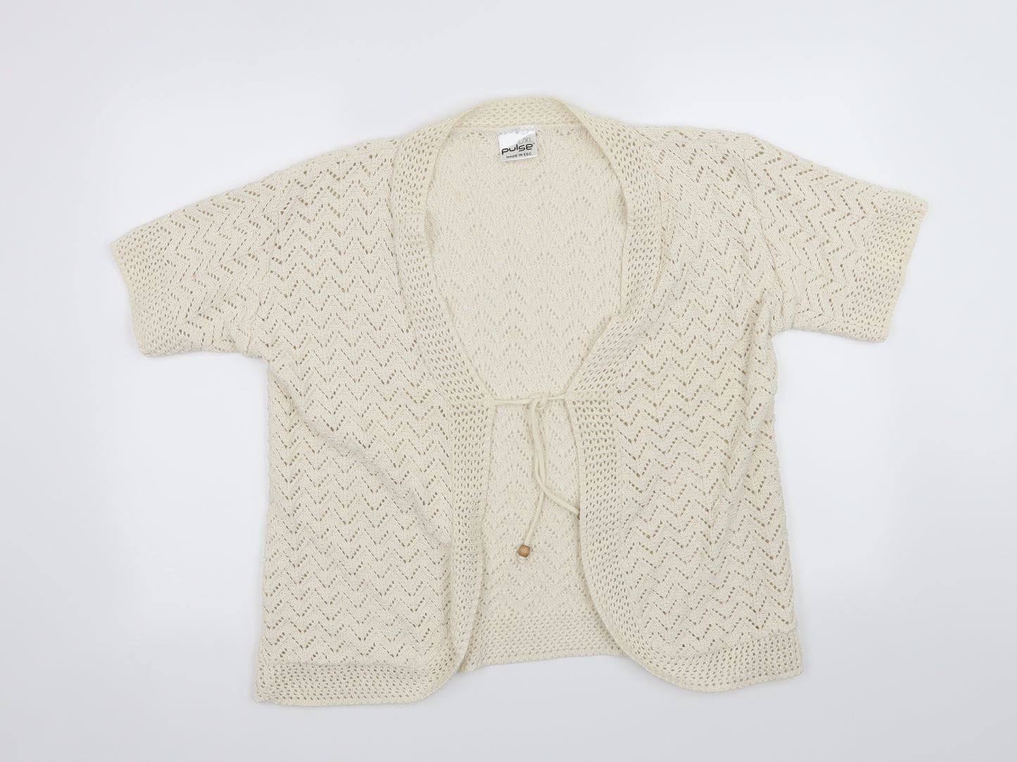 Pulse Womens White   Cardigan Jumper Size L