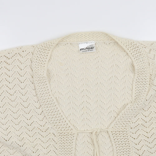 Pulse Womens White   Cardigan Jumper Size L