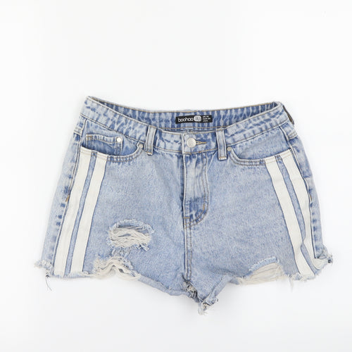 Boohoo Womens Blue   Cut-Off Shorts Size 10