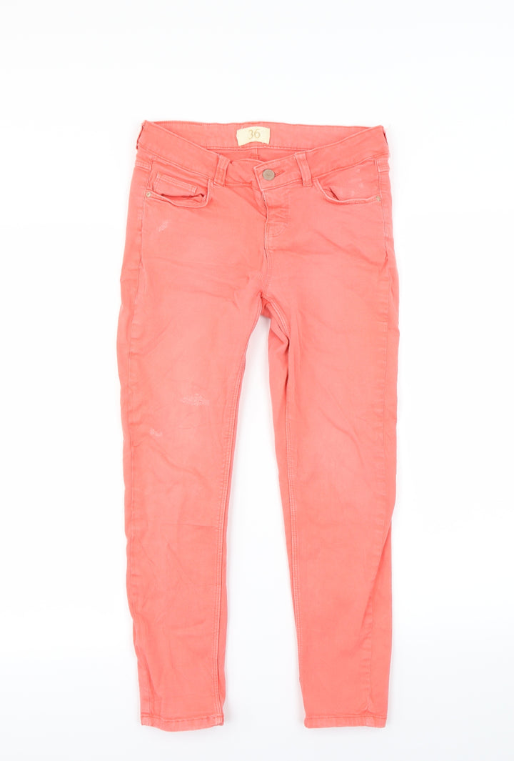 Zara Womens Orange Skinny Jeans Size 8 L27 in