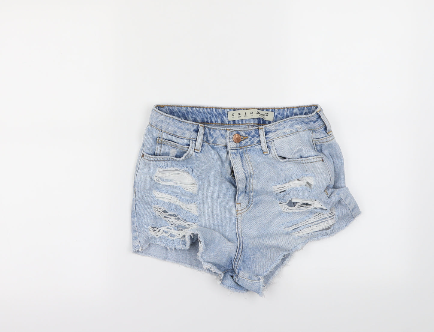 Denim & Co. Womens Blue  Denim Cut-Off Shorts Size 10