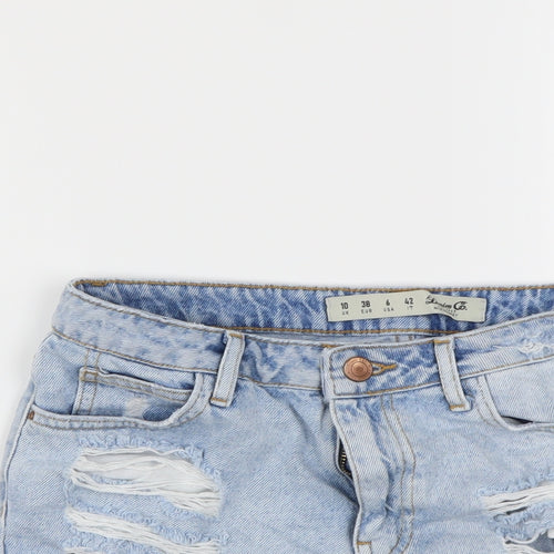 Denim & Co. Womens Blue  Denim Cut-Off Shorts Size 10