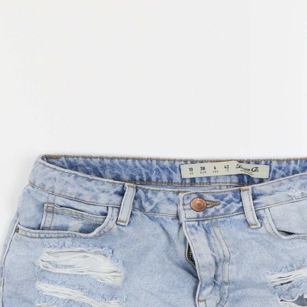 Denim & Co. Womens Blue  Denim Cut-Off Shorts Size 10