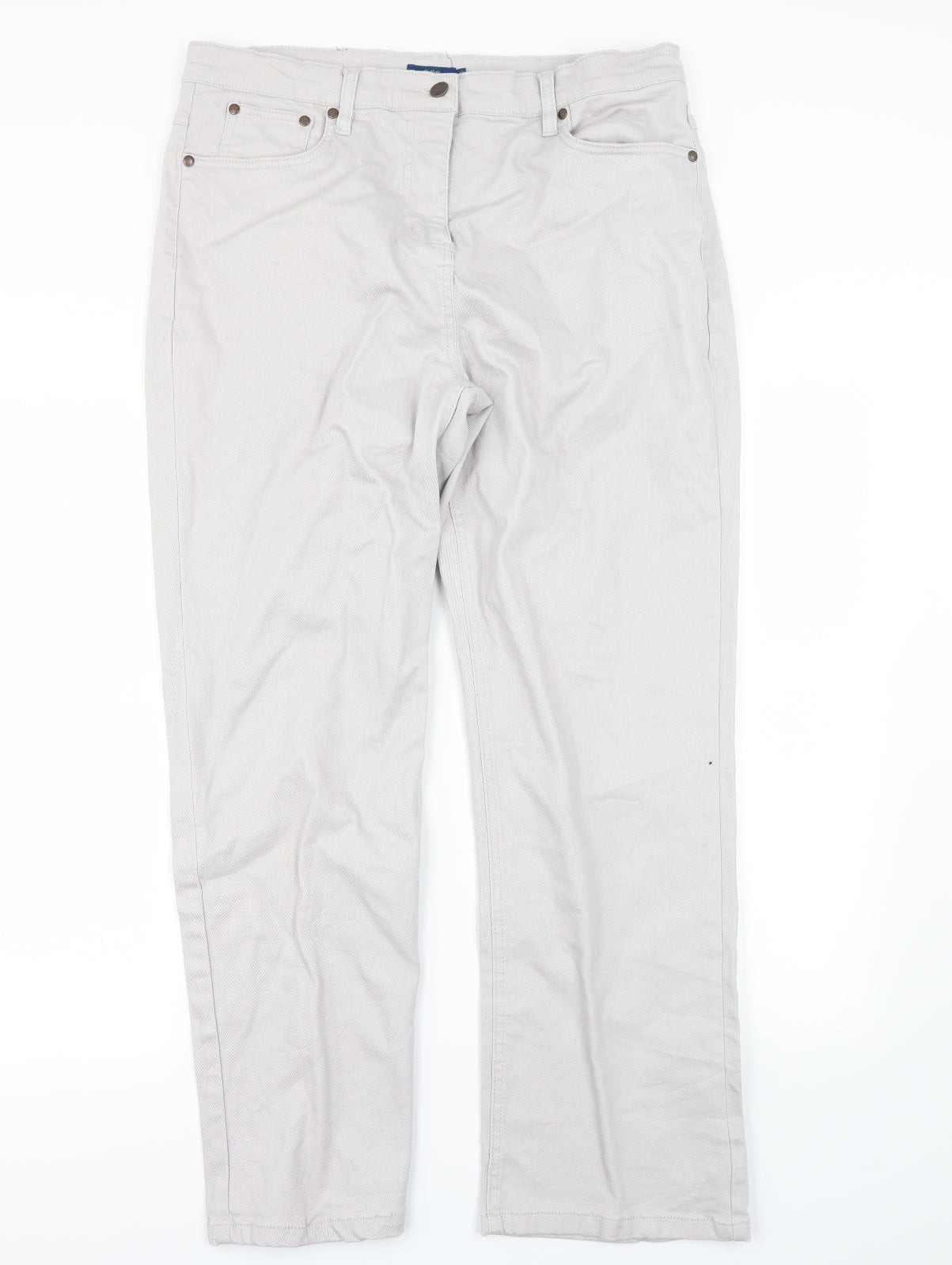 Cotton Traders Womens Ivory   Straight Jeans Size 16 L27 in