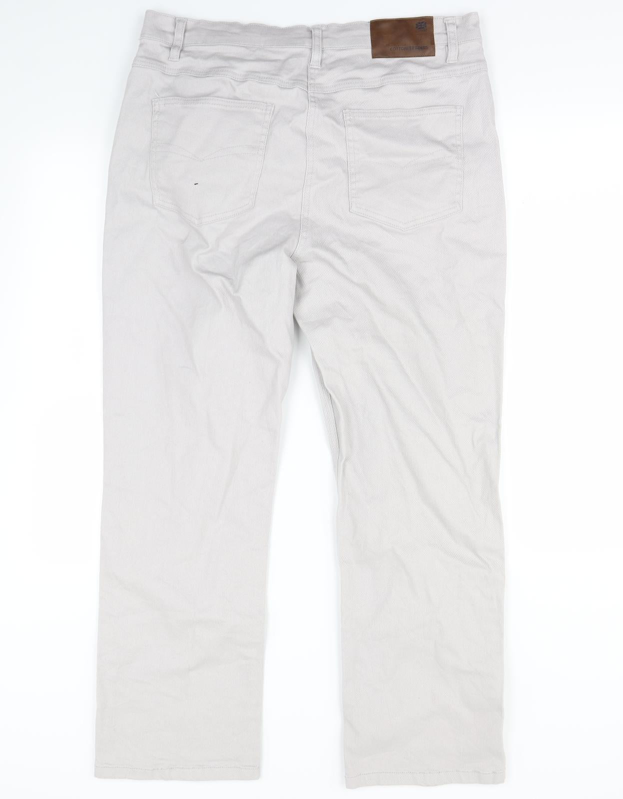 Cotton Traders Womens Ivory   Straight Jeans Size 16 L27 in