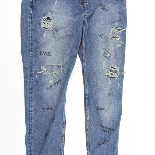 Next  Womens Blue   Mom Jeans Size 16 L32 in
