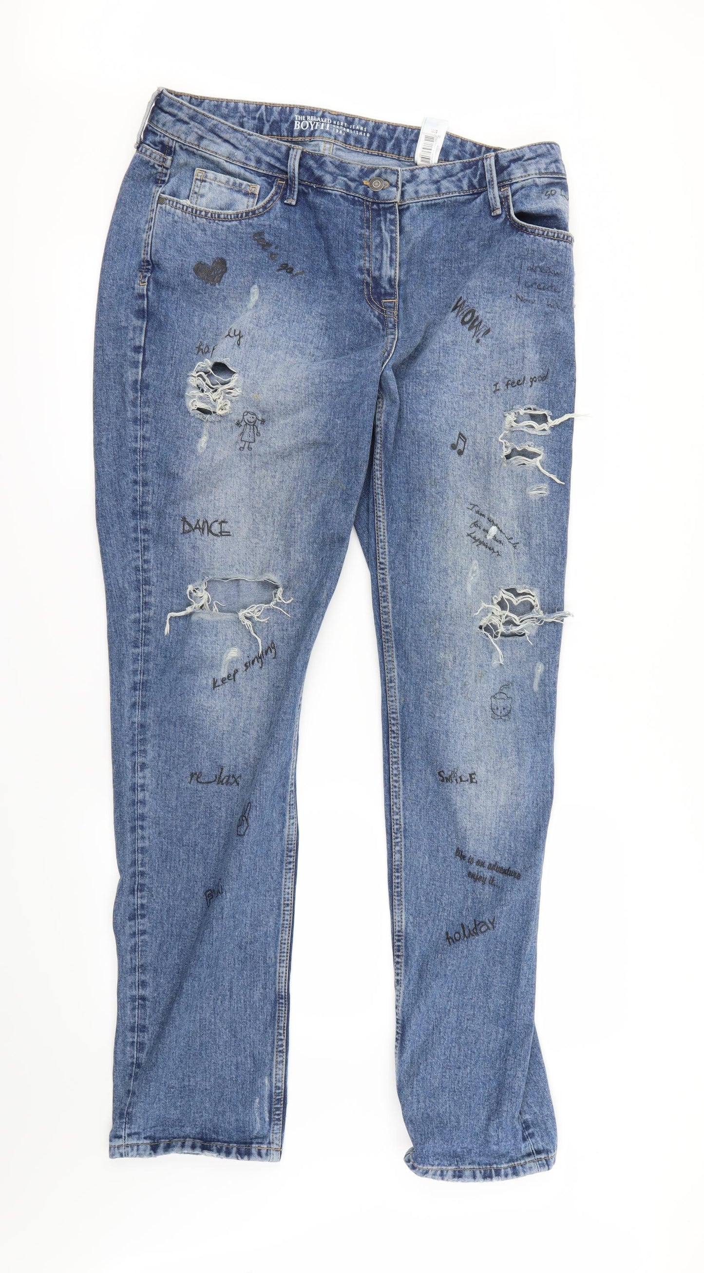 Next  Womens Blue   Mom Jeans Size 16 L32 in