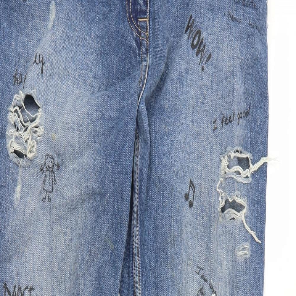 Next  Womens Blue   Mom Jeans Size 16 L32 in