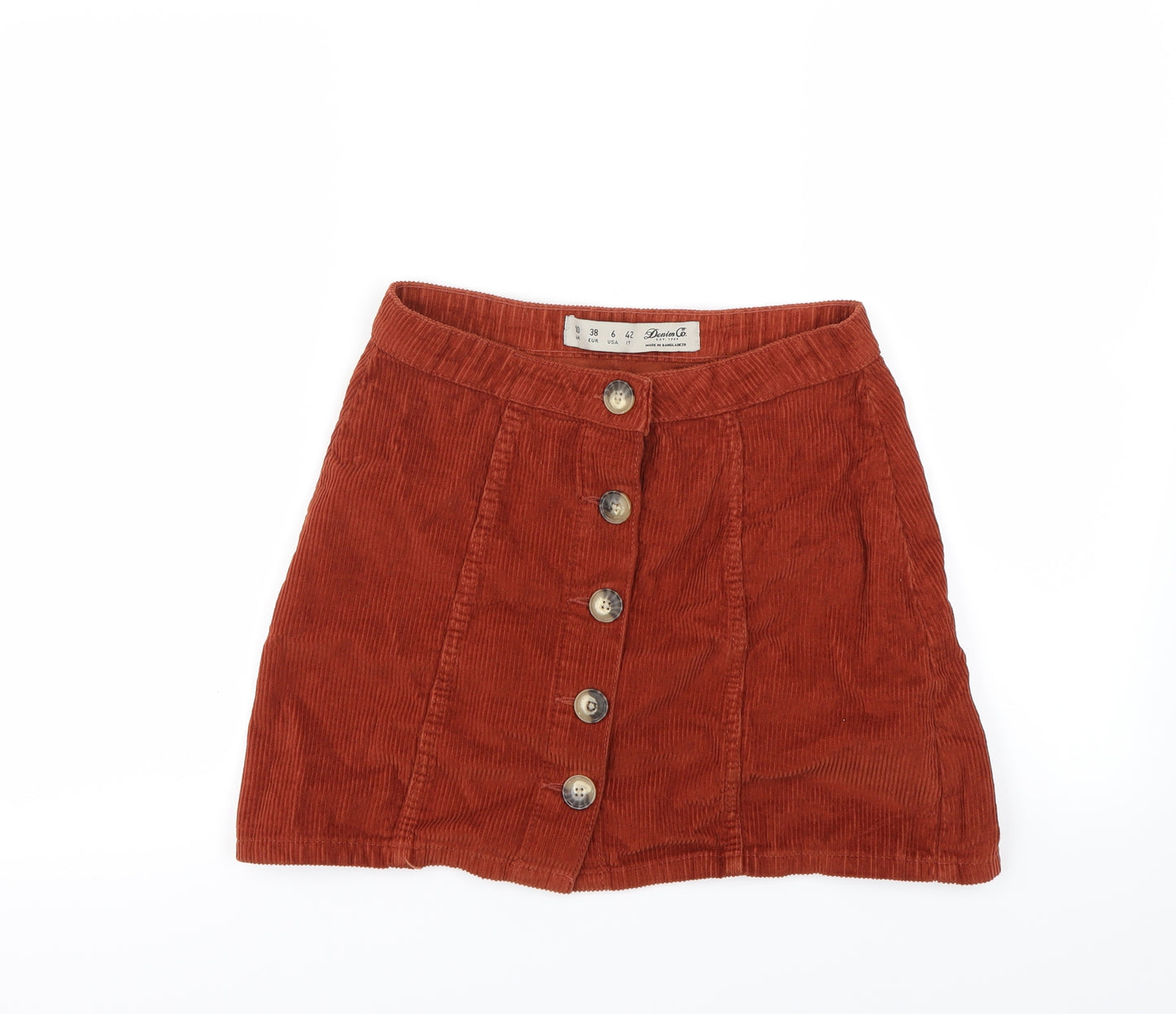Denim & Co. Womens Orange   Mini Skirt Size 10