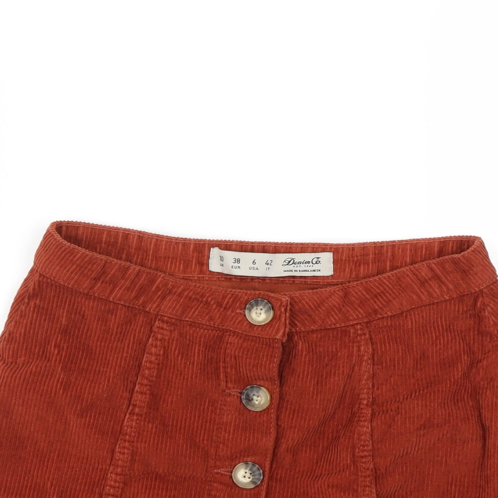 Denim & Co. Womens Orange   Mini Skirt Size 10