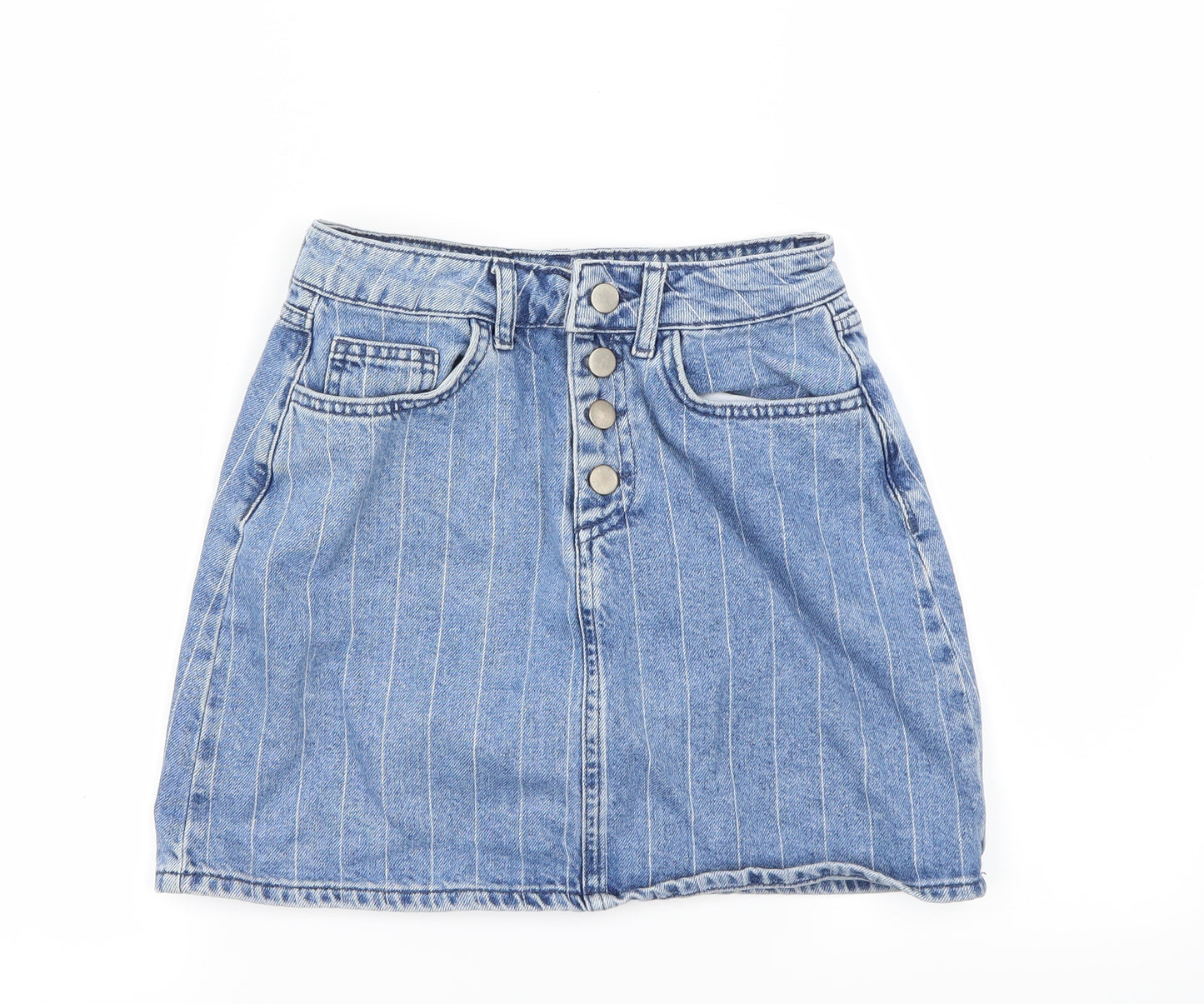 denim& co Womens Blue Striped Denim Mini Skirt Size 6
