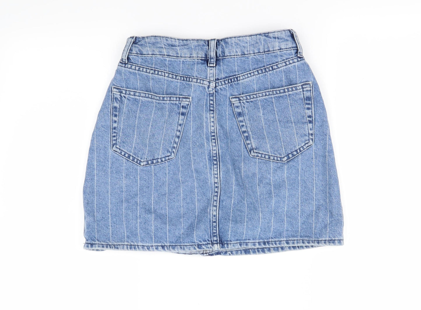denim& co Womens Blue Striped Denim Mini Skirt Size 6