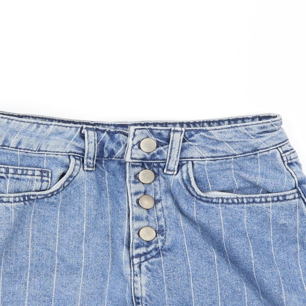 denim& co Womens Blue Striped Denim Mini Skirt Size 6