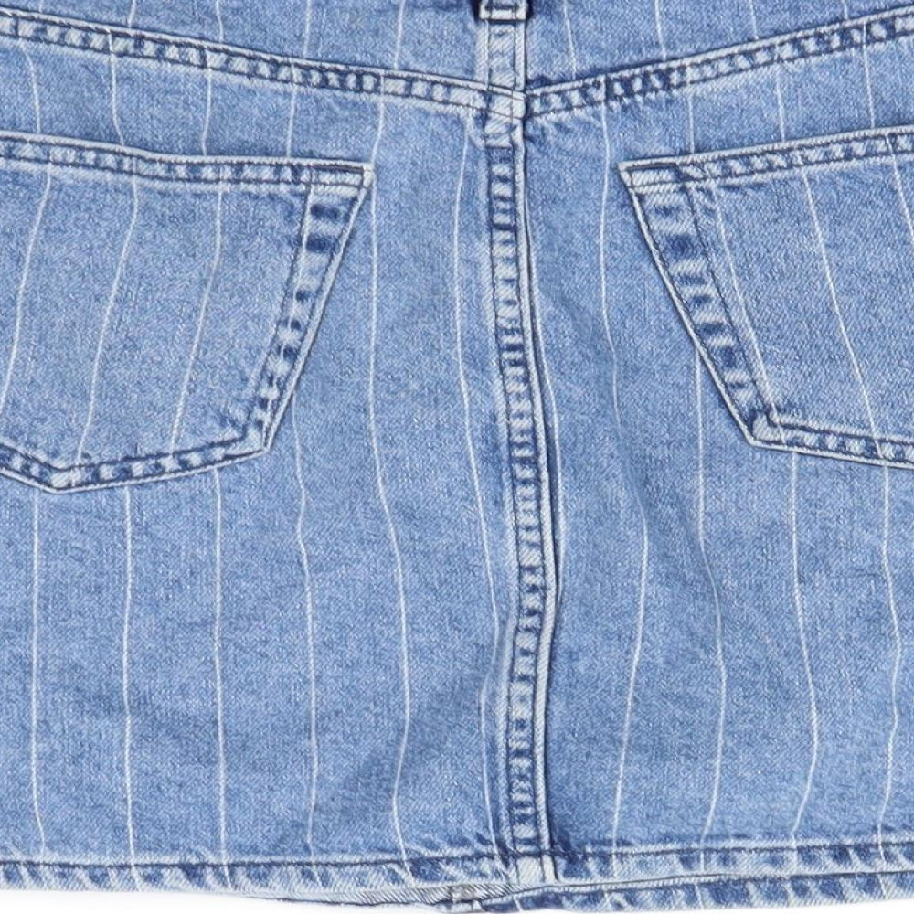 denim& co Womens Blue Striped Denim Mini Skirt Size 6