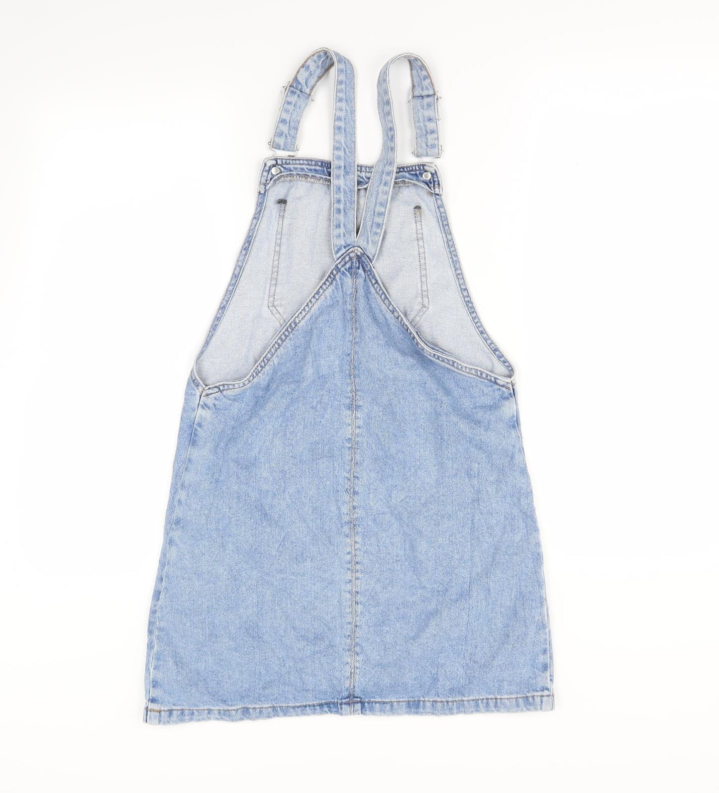 Topshop Womens Blue  Denim Pinafore/Dungaree Dress  Size 6