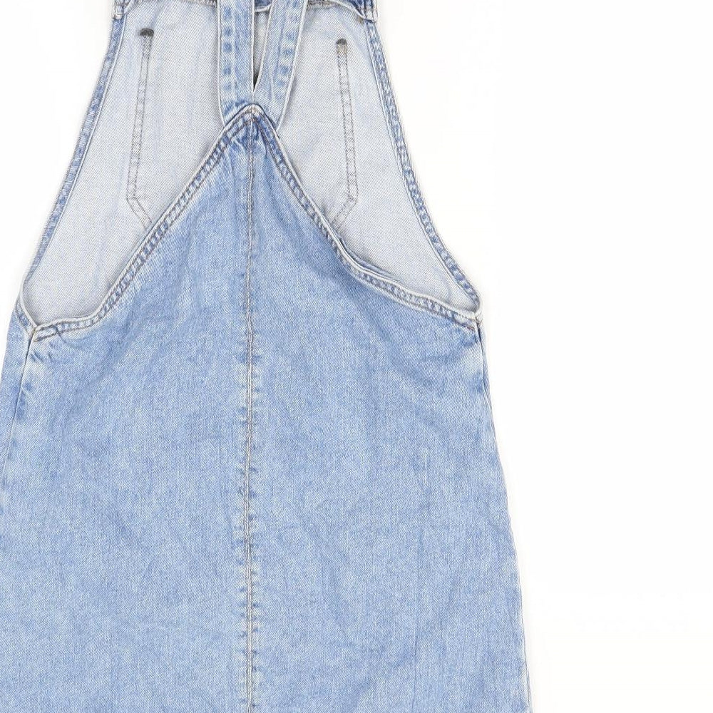 Topshop Womens Blue  Denim Pinafore/Dungaree Dress  Size 6