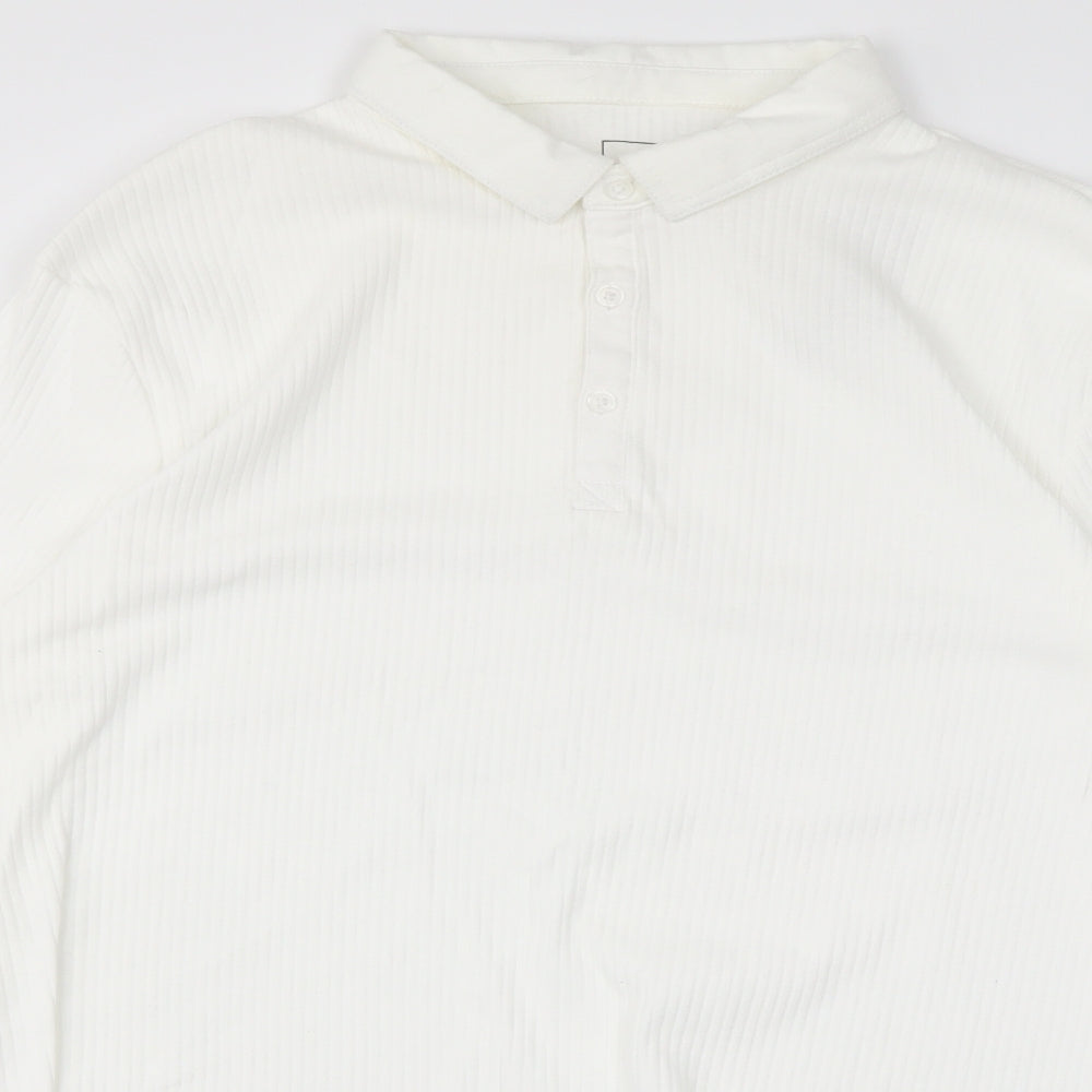 River Island Womens Ivory   Basic Button-Up Size XL