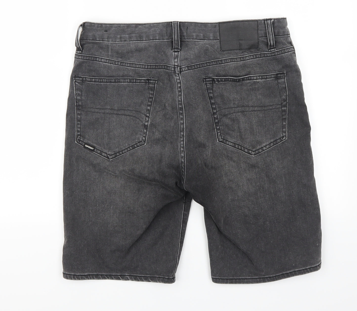 Superdry Mens Grey  Denim Cargo Shorts Size 32