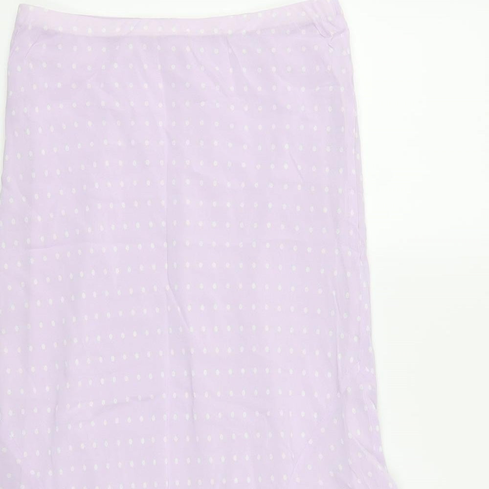 Marks and Spencer Womens Purple Polka Dot  Flare Skirt Size 12