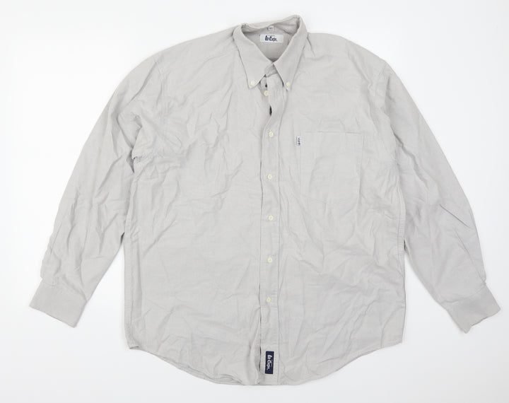 Lee Cooper Mens Grey    Button-Up Size 15.5