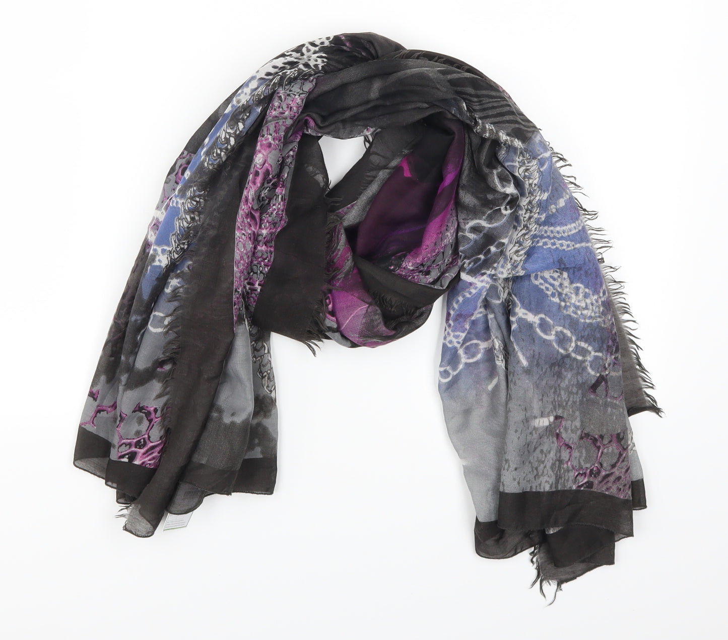 Preworn Womens Purple Floral   Scarf