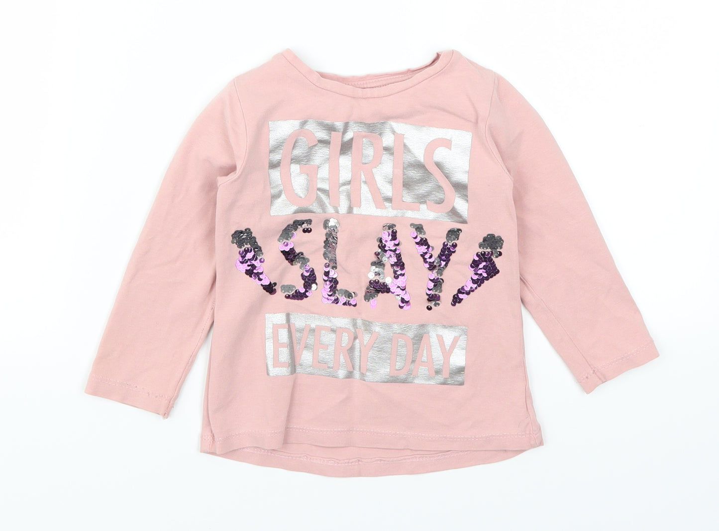 Sani Girls Pink   Basic T-Shirt Size 3 Years  - Girls Slay Everyday