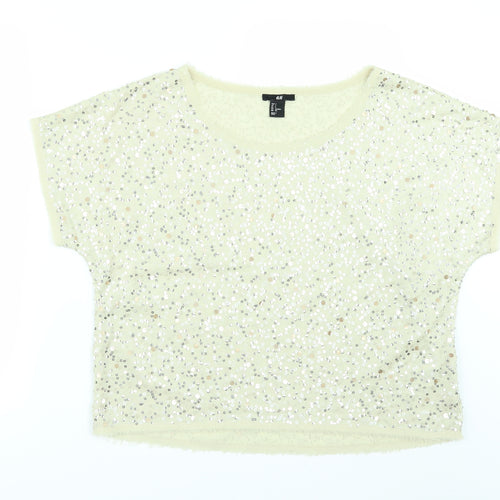 H&M Womens Ivory   Tunic Blouse Size S