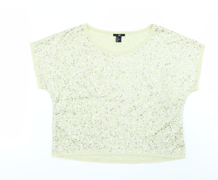 H&M Womens Ivory   Tunic Blouse Size S