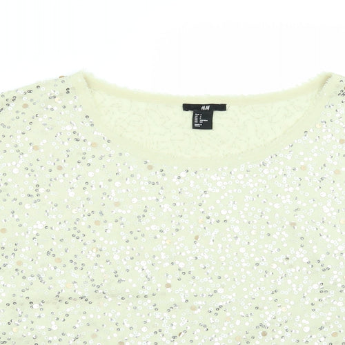 H&M Womens Ivory   Tunic Blouse Size S