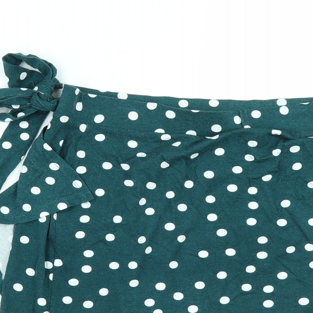 ASOS Womens Green Polka Dot  A-Line Skirt Size 12